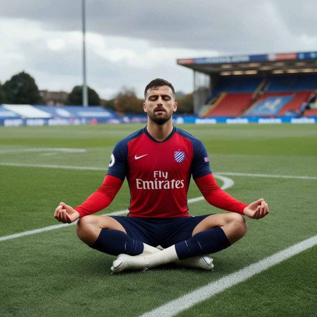 Mastering the Game: Research and Experiment-Based Football Tips 9 Leonardo Phoenix image of a football player meditating on the 2