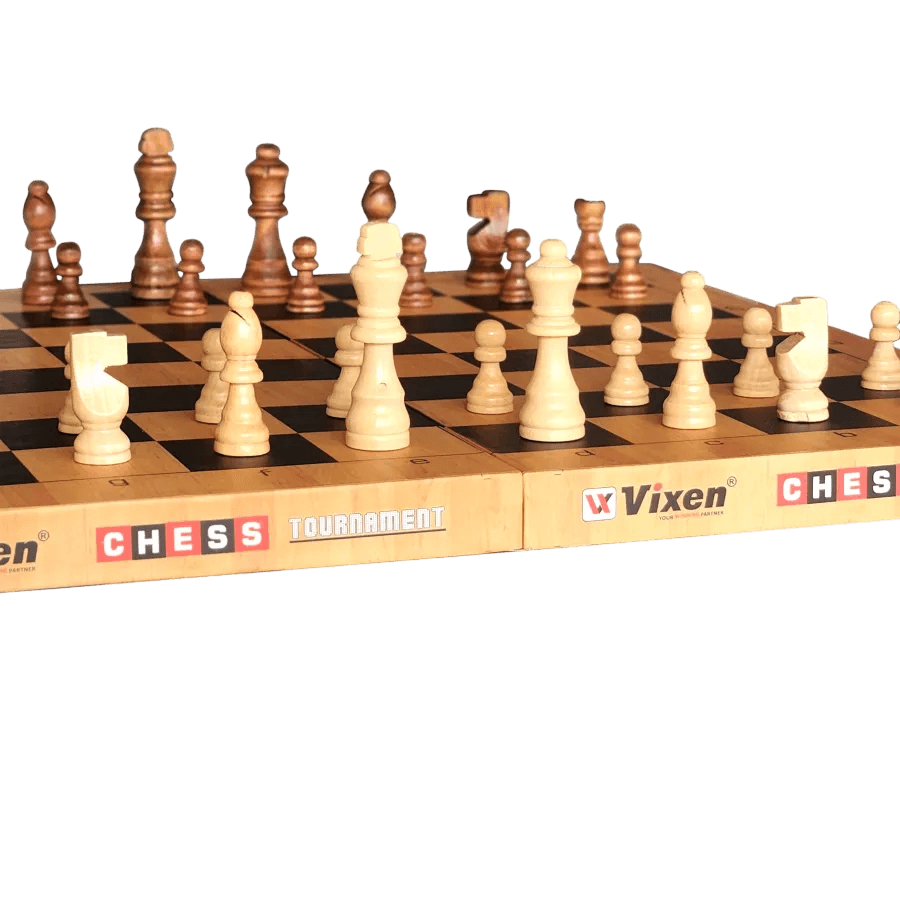 Vixen 19-inch Foldable Wooden Chess Set